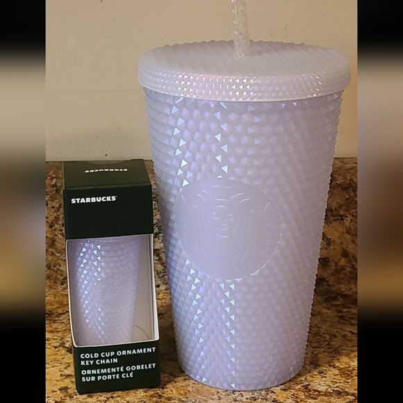 STARBUCKS HOLIDAY STUDDED ICE TUMBLER & ORNAMENT KEYCHAIN - Picture 1 of 6